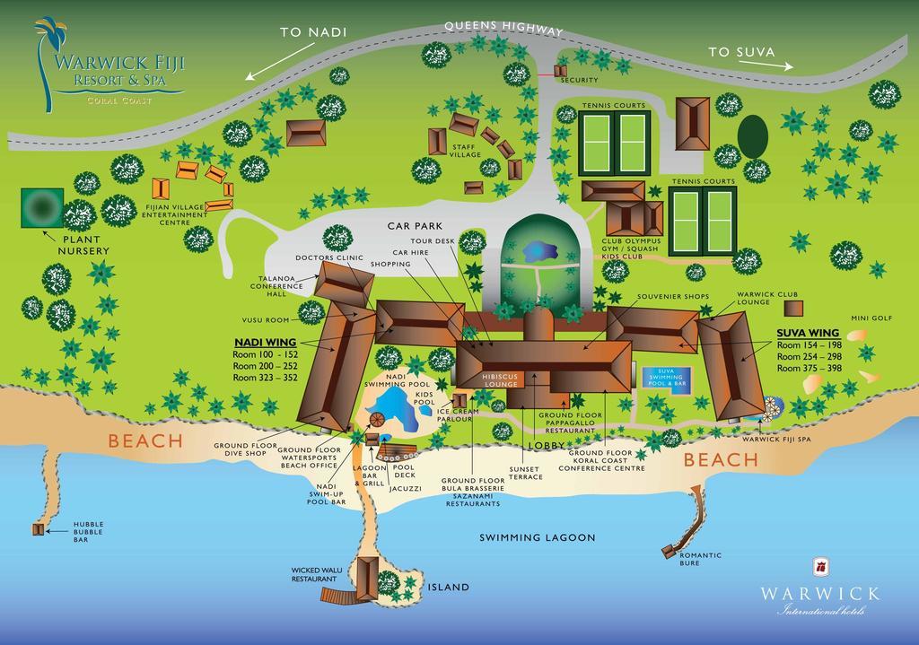 منتجع ذا وارويك فيجي كوروليفو المظهر الخارجي الصورة Map of the resort